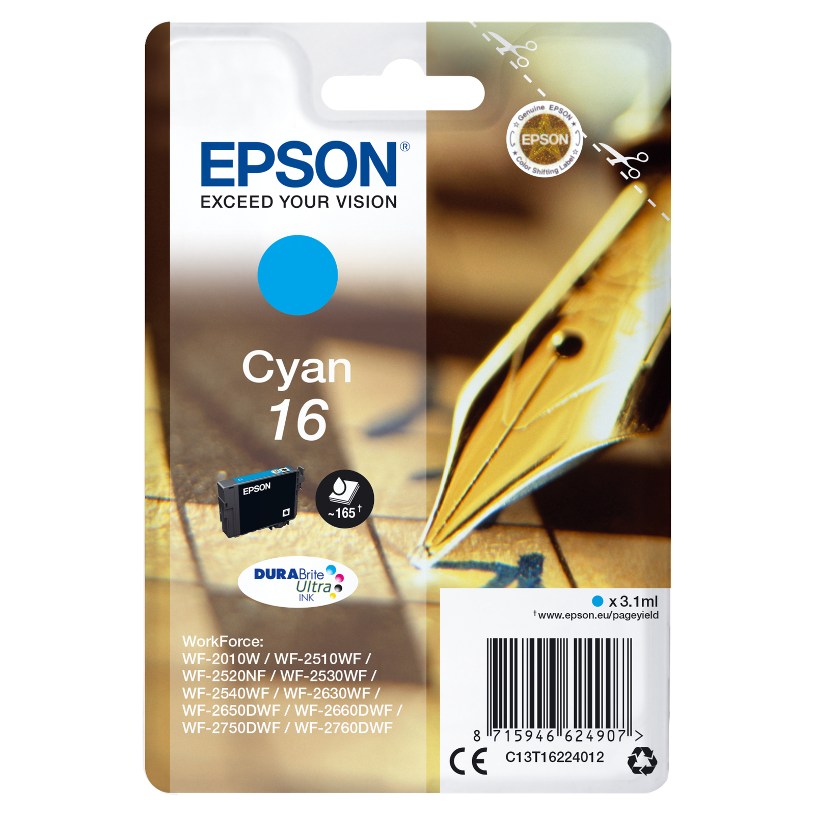 Epson 16 3.1 Ml cyan Original Ink Cartridge