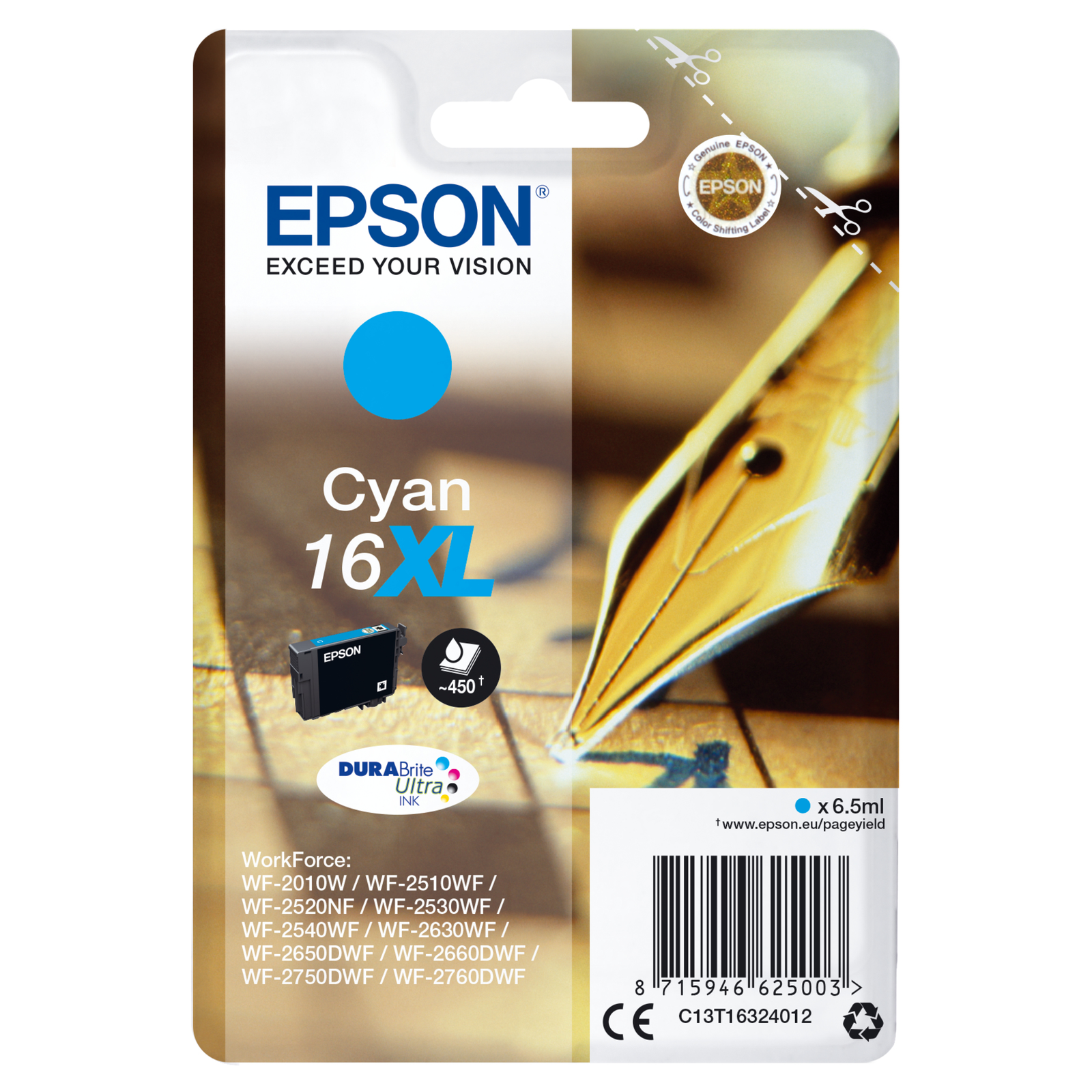 Epson Cartridge 16 cyan XL T1632