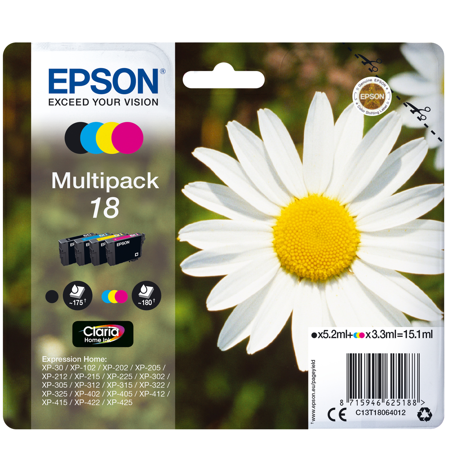 EPSON Ink(4) Cmyk XP 30 C13T18064022