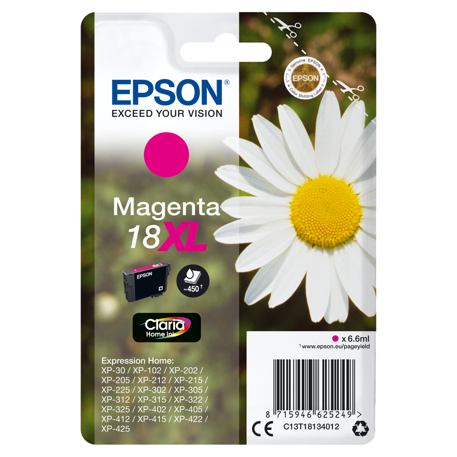 Epson 18XL magenta 450 Pages Ink C13T18134012