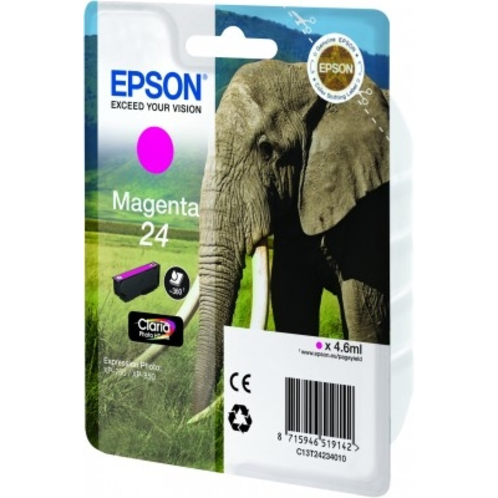 EPSON Ink Singlepack magenta 24 Claria Photo HD (C13T24234010)