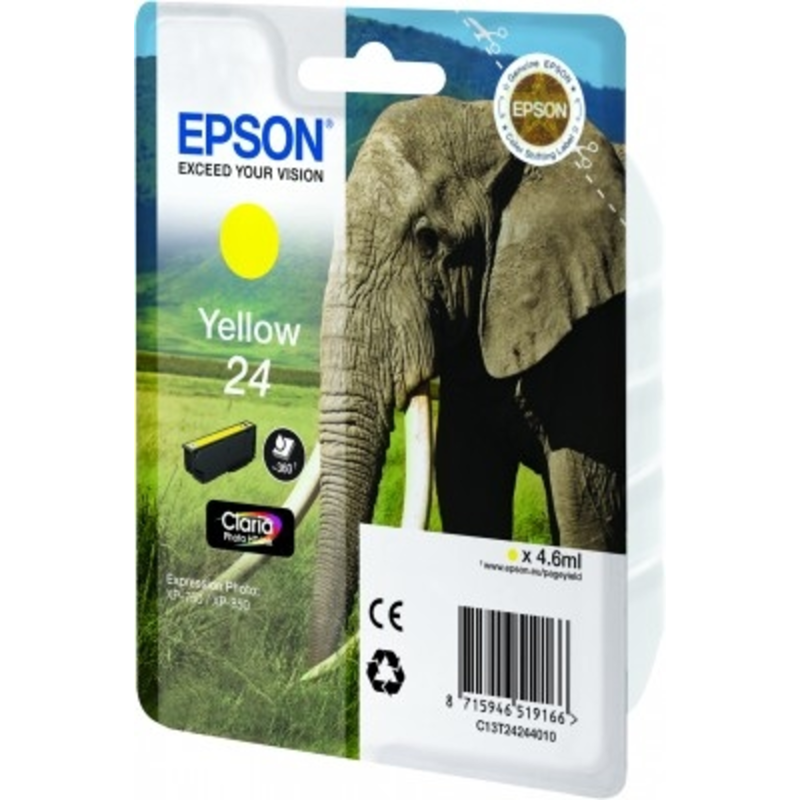 EPSON Ink Singlepack Yellow 24 Claria Photo HD (C13T24244010)