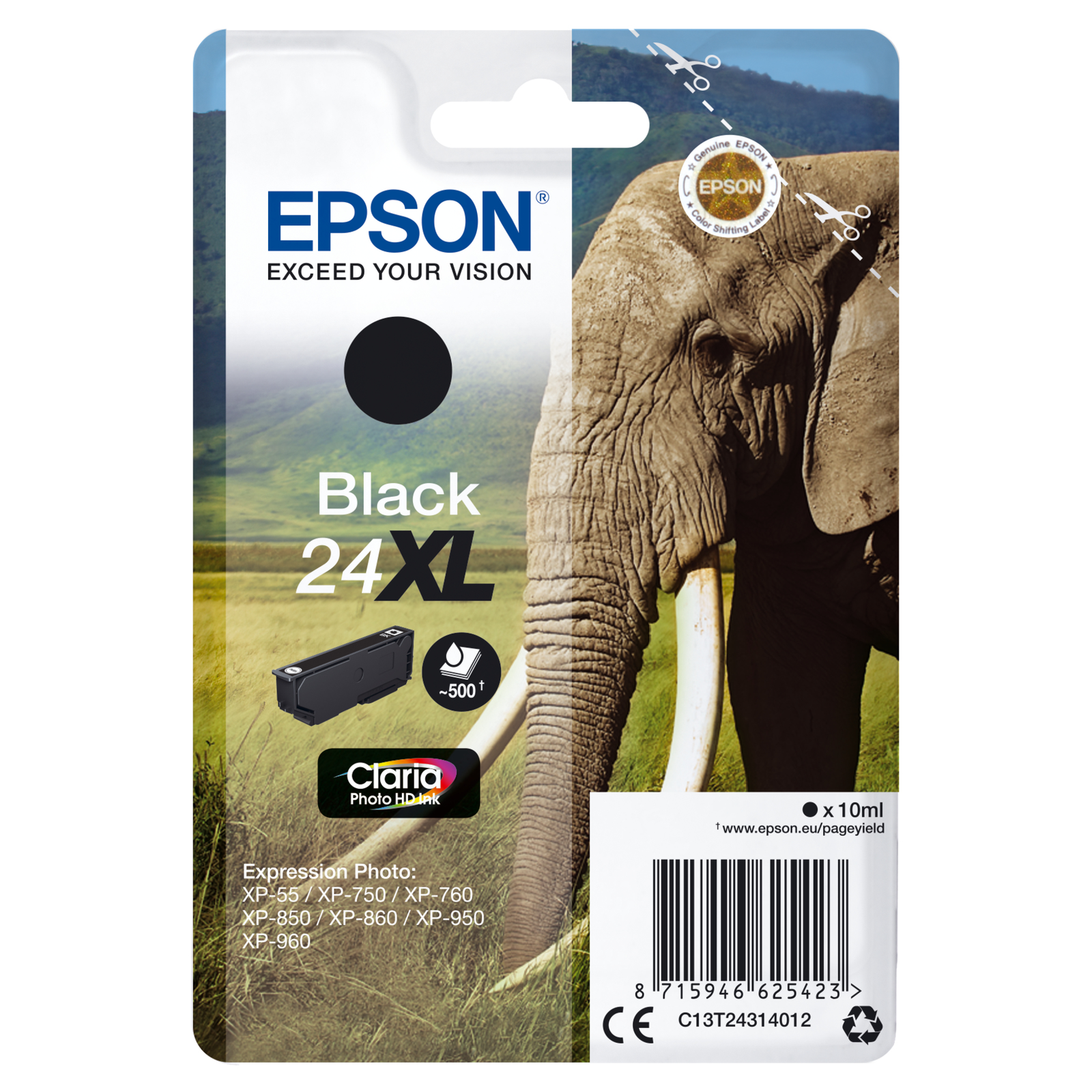 Epson 24XL Black 500 Pages Ink C13T24314012
