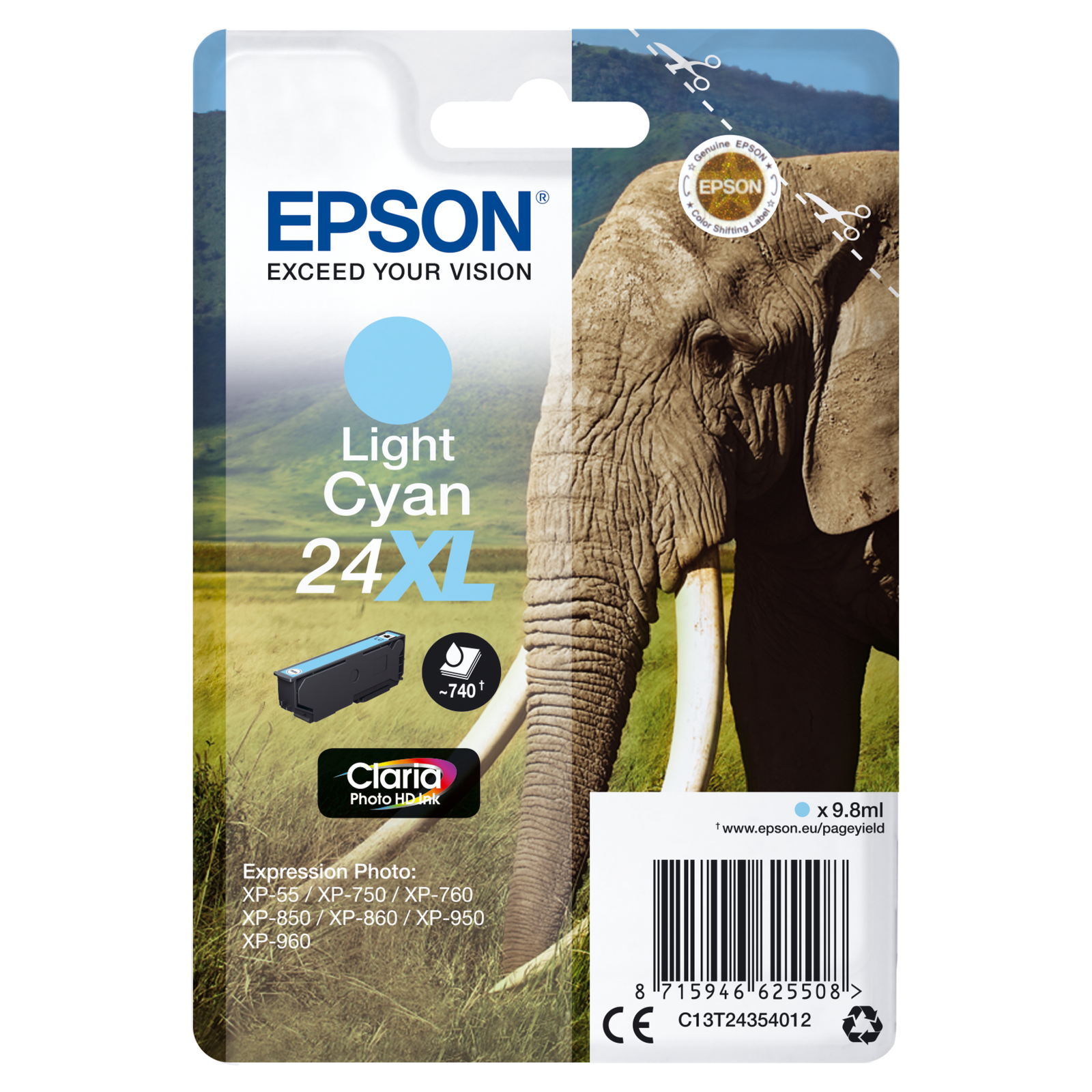 Epson 24XL cyan 740 Pages Ink C13T24354012