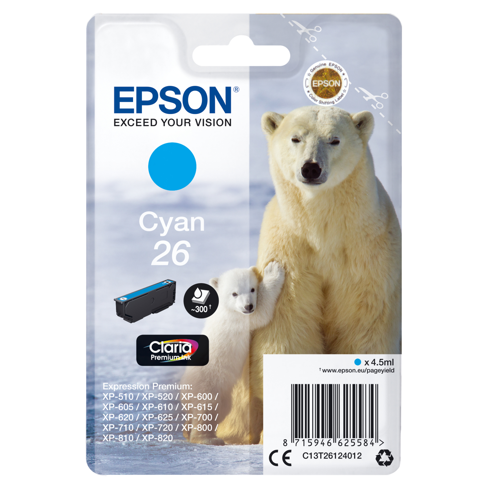 EPSON Ink cyan XP 600 C13T26124022