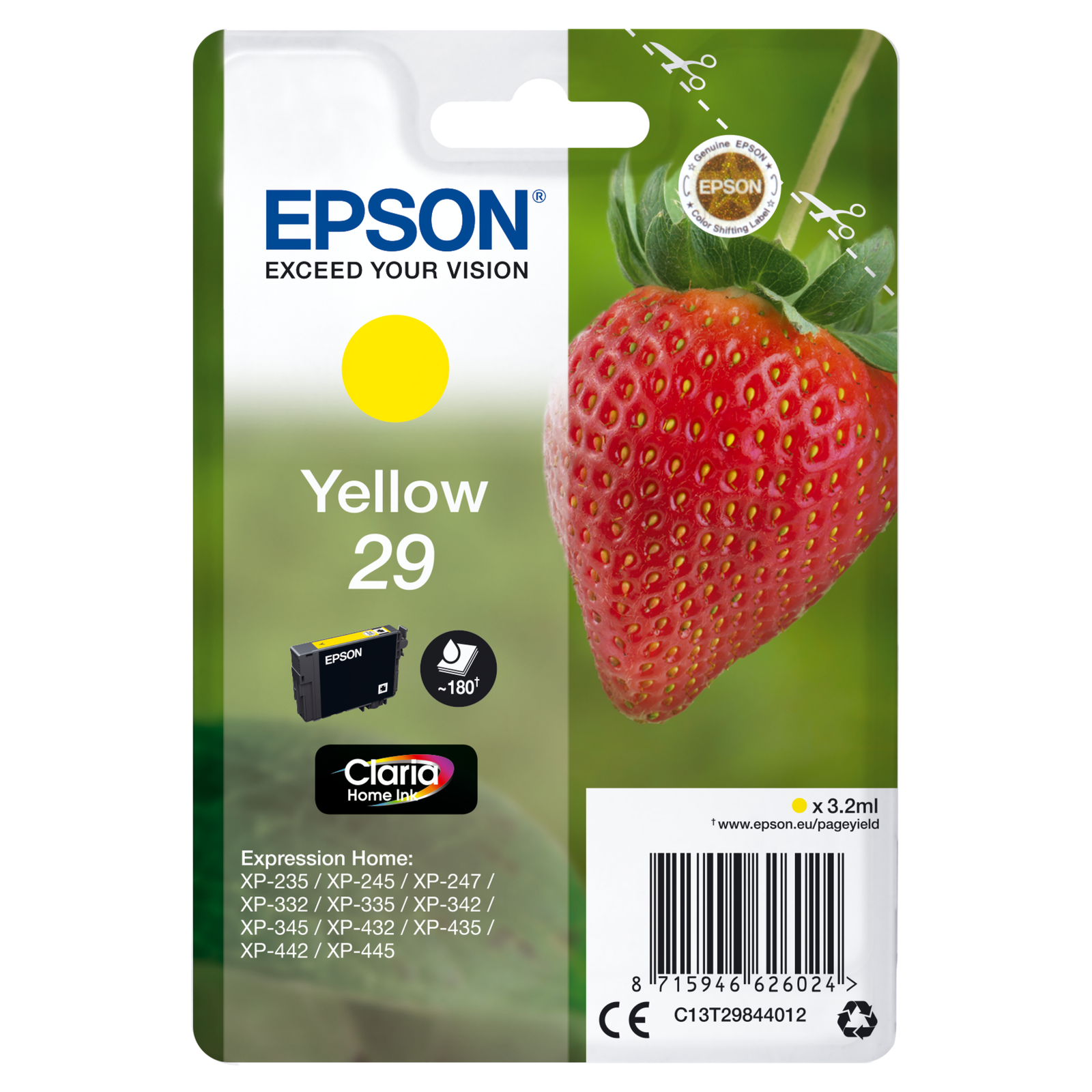 Epson 29 3.2 Ml Yellow Original Blister Pack