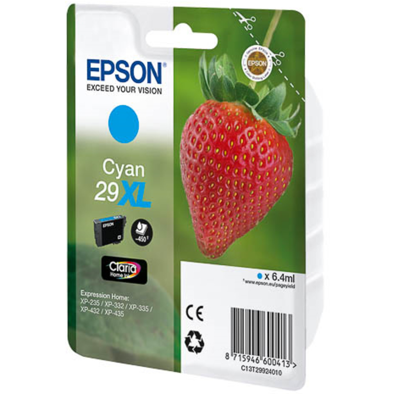 Epson 29XL cyan Original Ink Cartridge cyan 450 P. 6.40 Ml