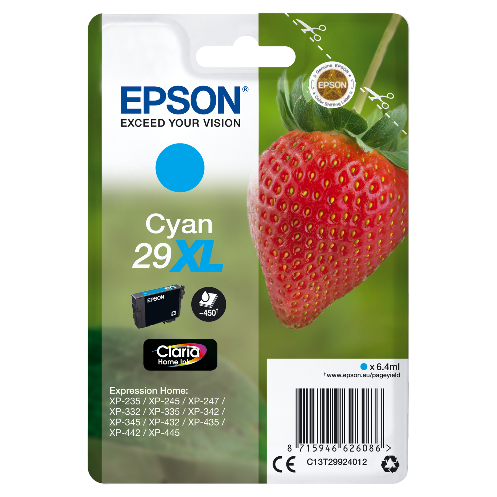 EPSON XP235 Ink CYA HC C13T29924022