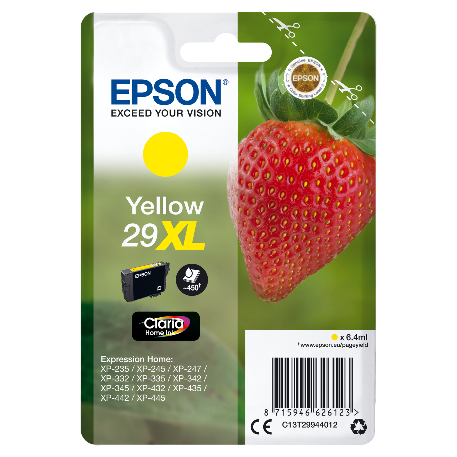 Epson 29XL 6.4 Ml XL Yellow Original Blister Pack Ink Cartridge for Expression