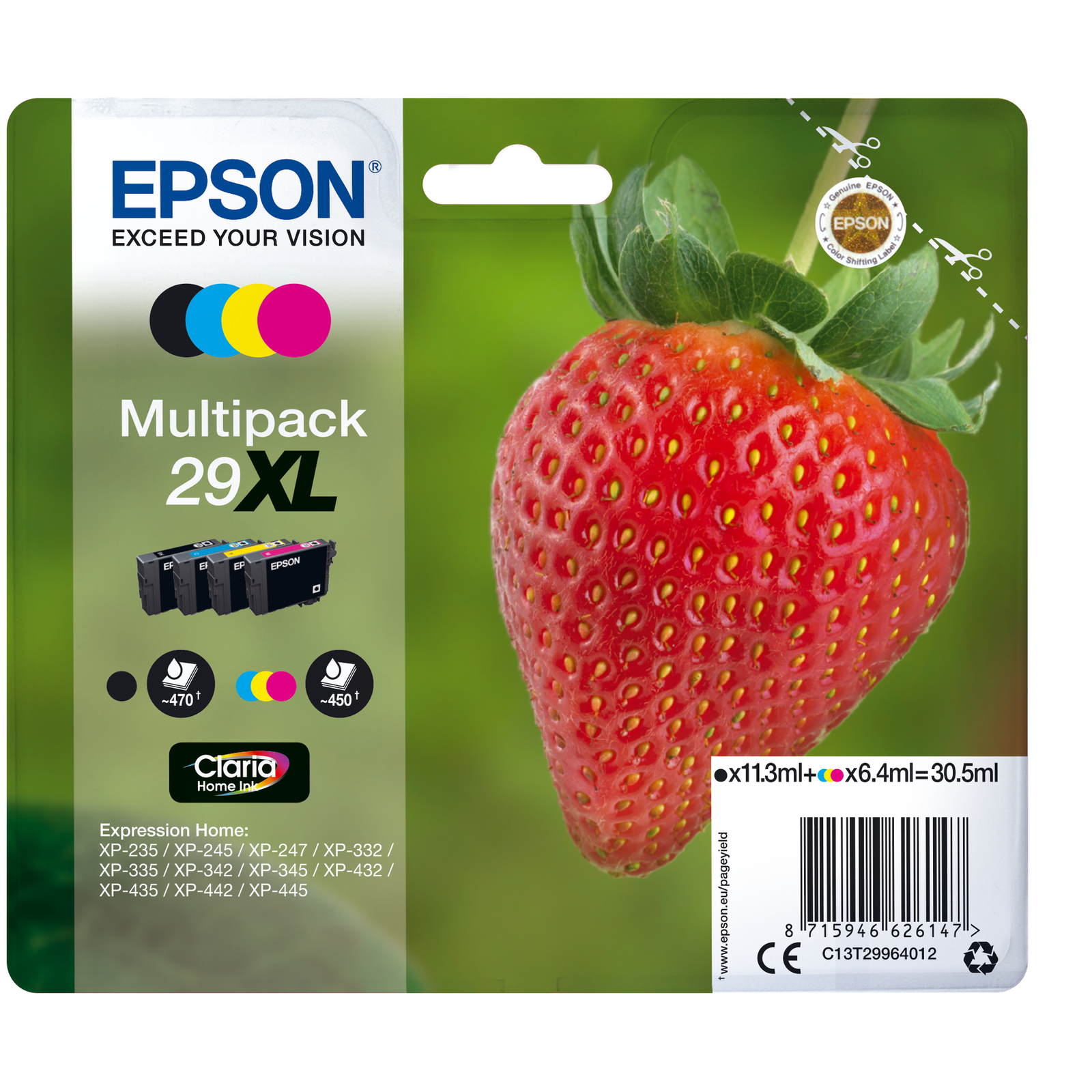 Epson Ink Cartridge 29XL Multipack 4-pack XL Black Yellow cyan magenta