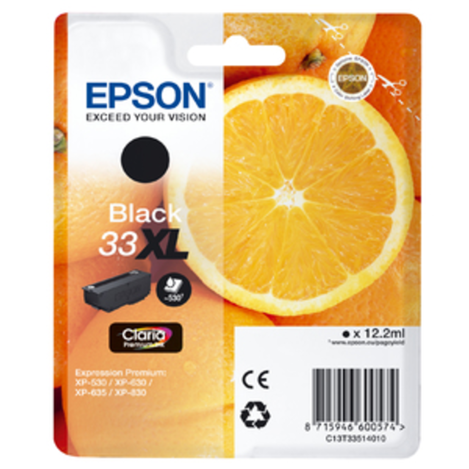Epson 33 High Capacity Black Original Blister Pack Ink Cartridge (C13T33514010)