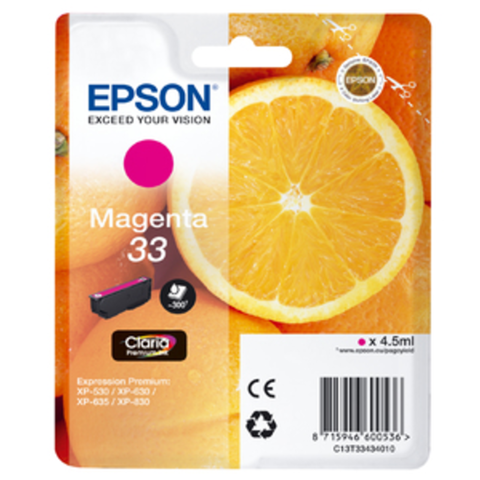 Epson 33 magenta Original Blister Pack Ink Cartridge (C13T33434010)