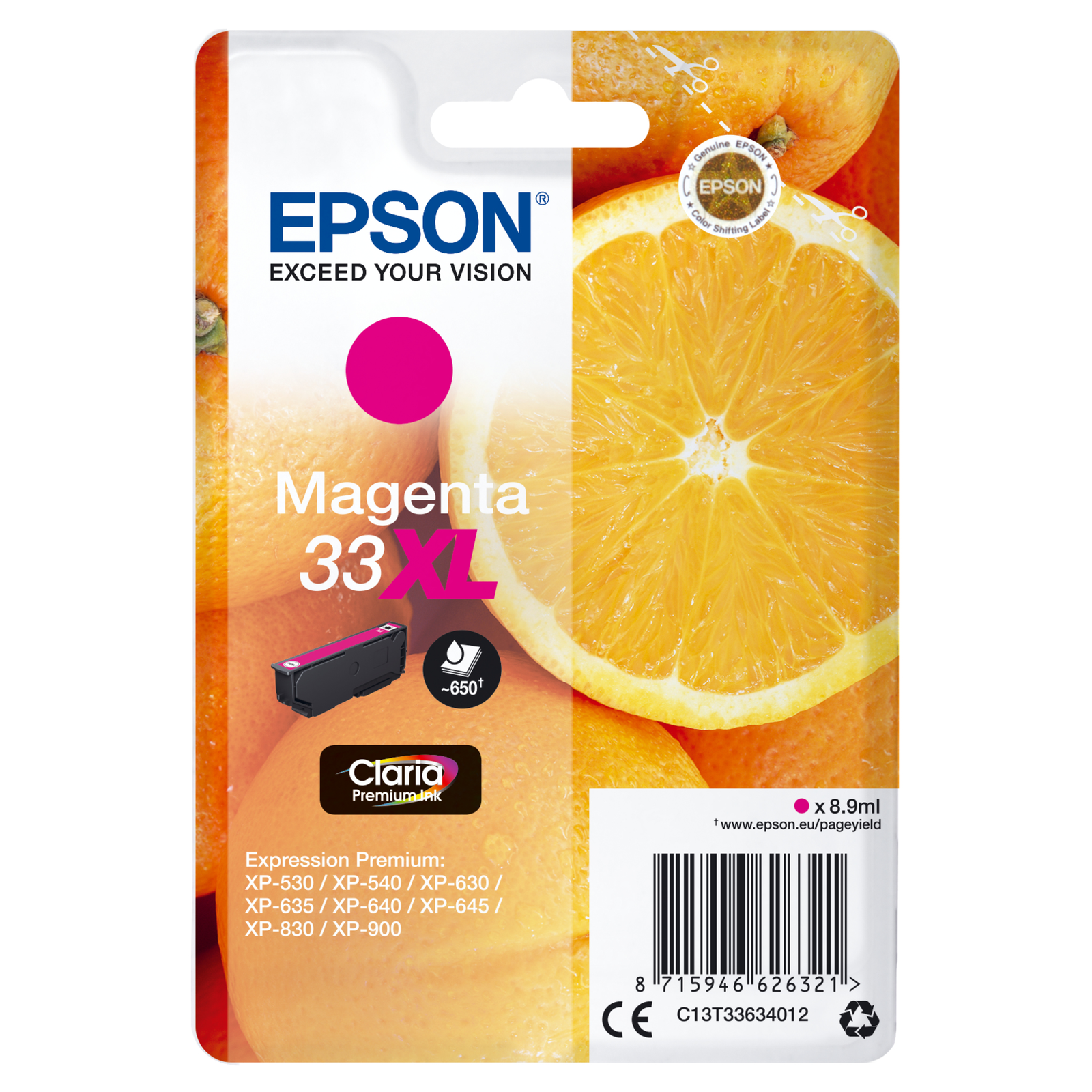 Epson magenta Ink 33XL C13T33634012 Claria Premium