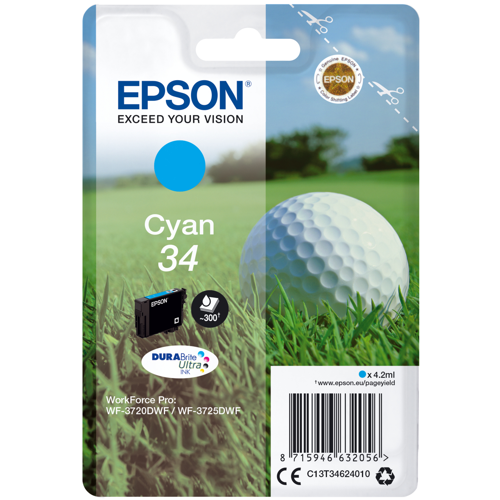 Epson 34 4.2 Ml cyan Original Ink Cartridge