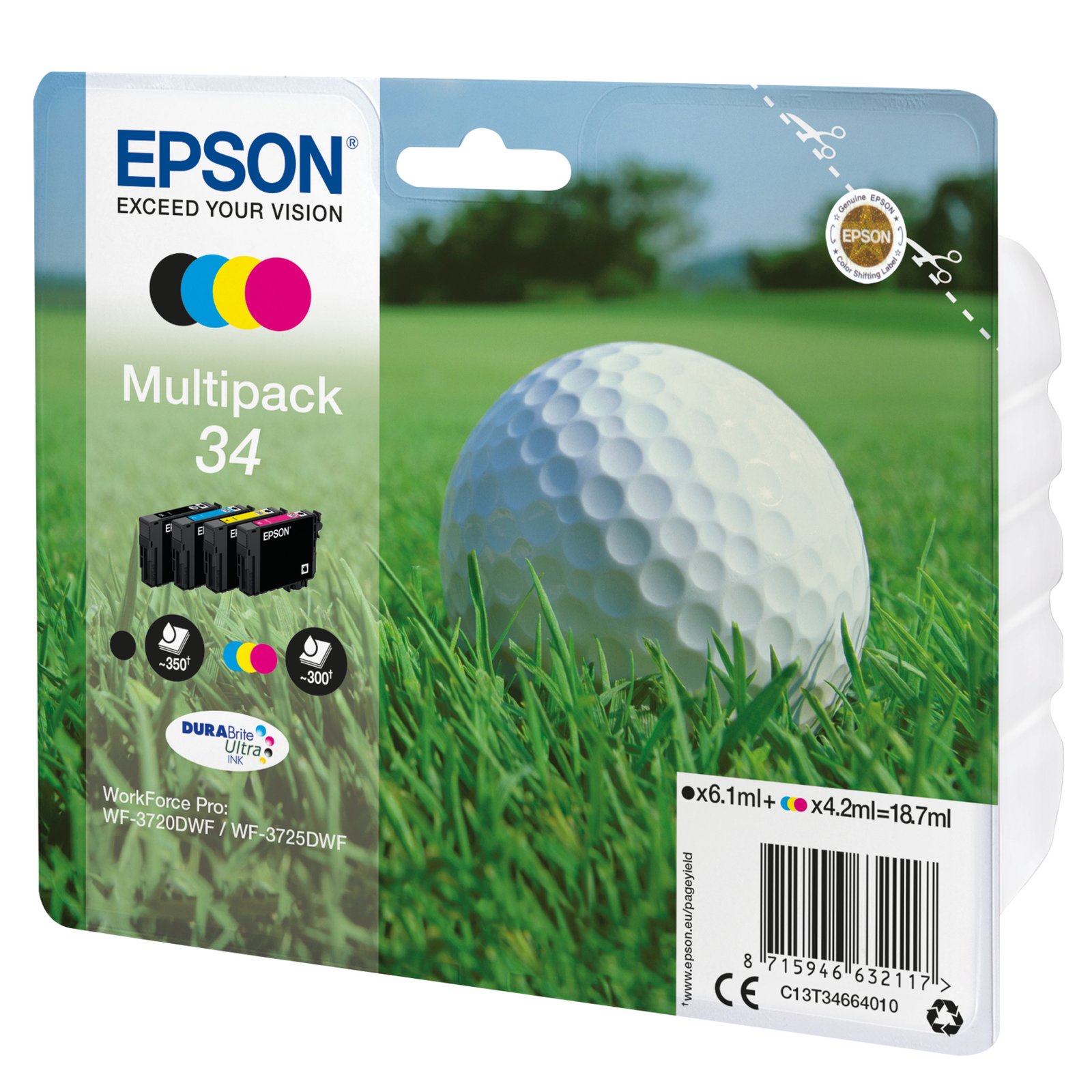 EPSON Ink Multipack (4) WF3720DWF BK/C/M/Y C13T34664020