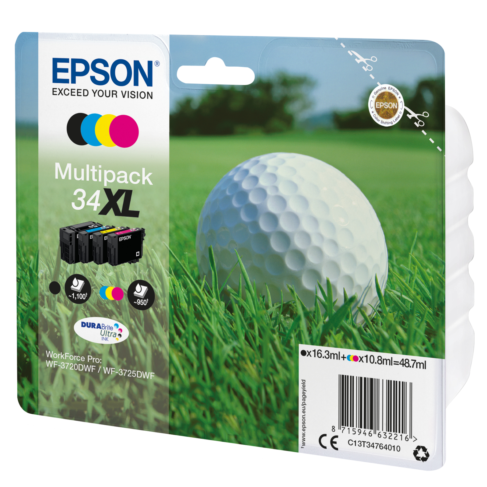EPSON Ink Multipack HC (4) WF3720DWF BK/C/M/Y