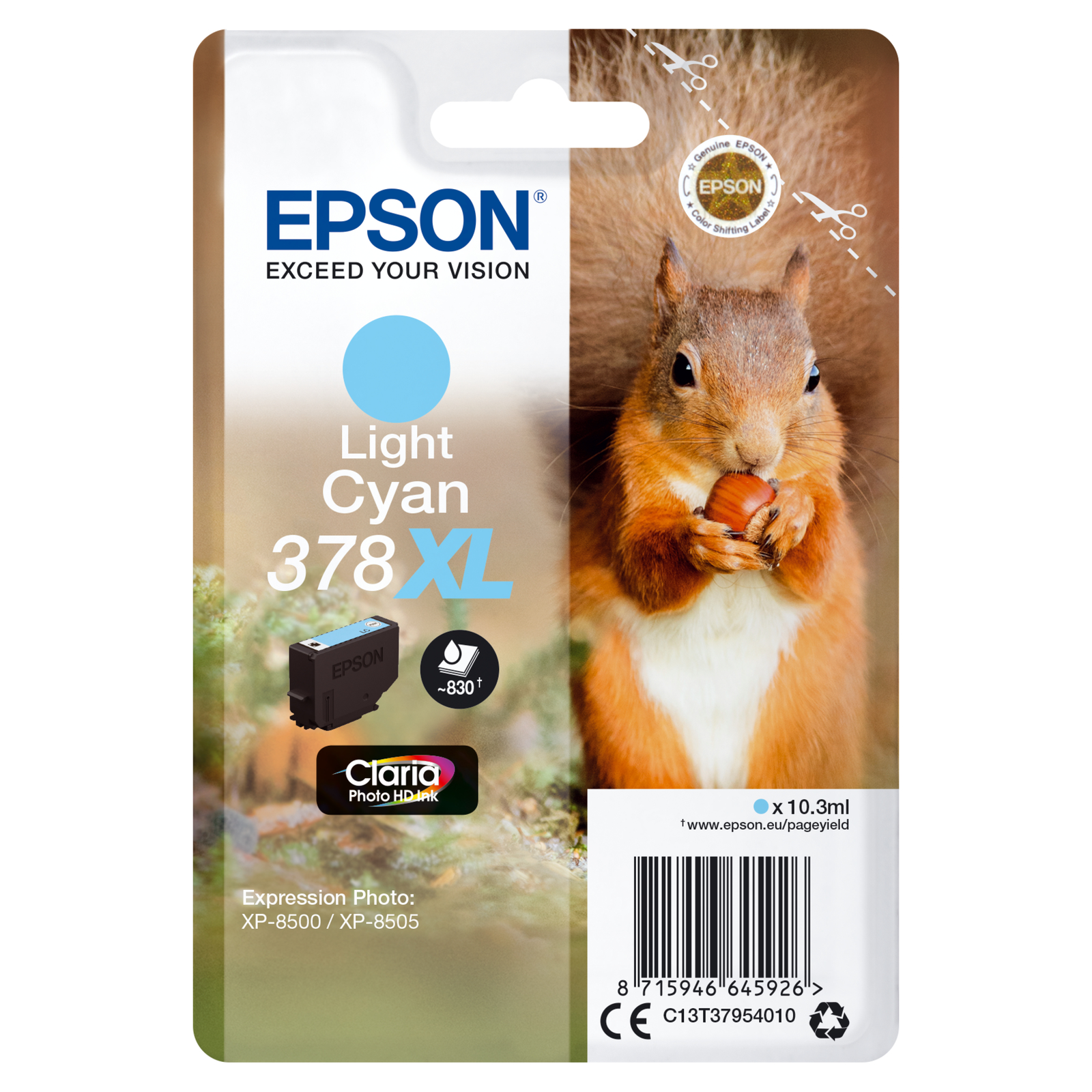 Epson 10.3 Ml XL Light cyan Original Blister Pack Ink Cartridge Expression Home XP-8605. XP-8606.