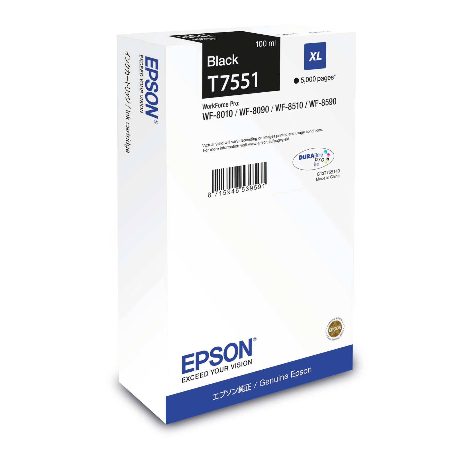 EPSON Ink Black Workforce Pro WF-8010/8090/8510/8590 C13T755140