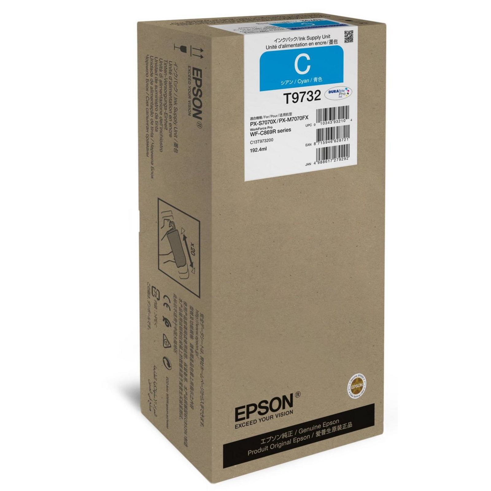 Epson Ink cyan 192.4ml WF Pro C869RInchXLInch cyan