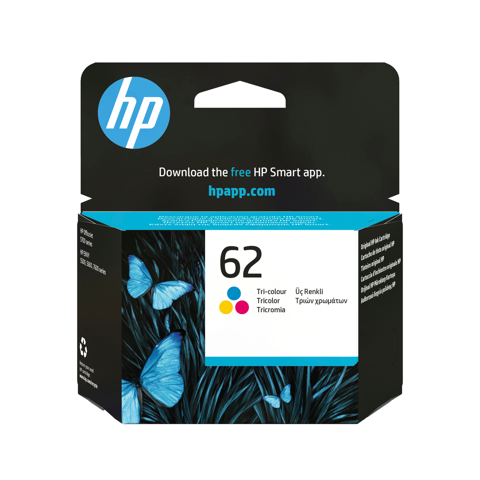 HPI 62 Color cyan magenta Yellow 165 Pages Ink C2P06AE