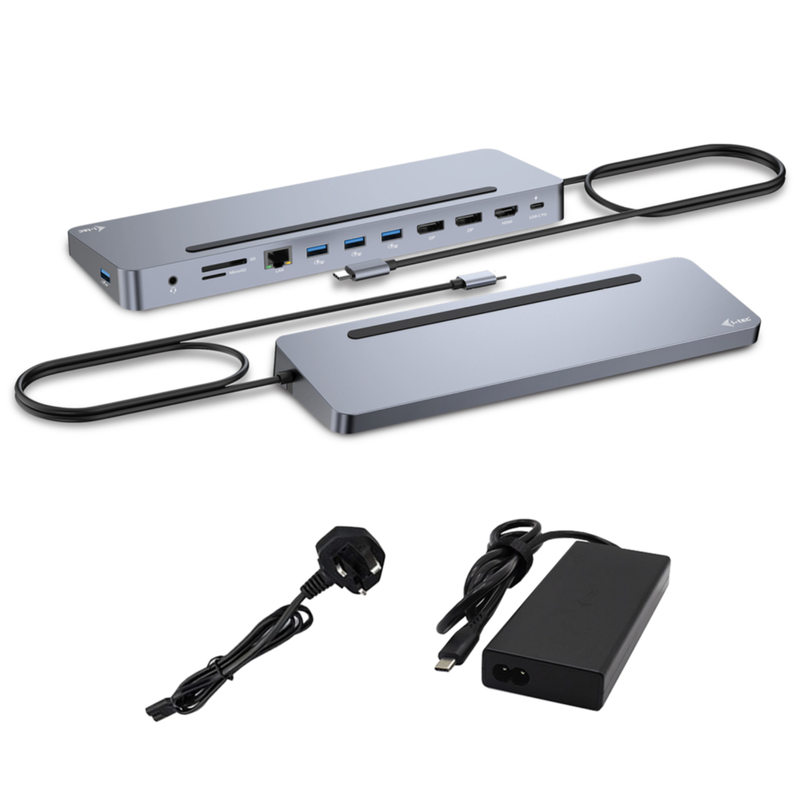 i-tec USB-C Metal Ergonomic 4K 3x Display Docking Station with P
