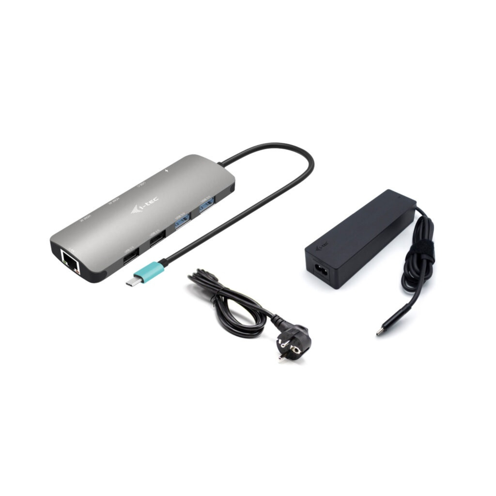 I-TEC USB-C Metal Nano Dock 2x HDMI 1x GLAN USB 32 20 Gen1 Data 100W PD + Charger
