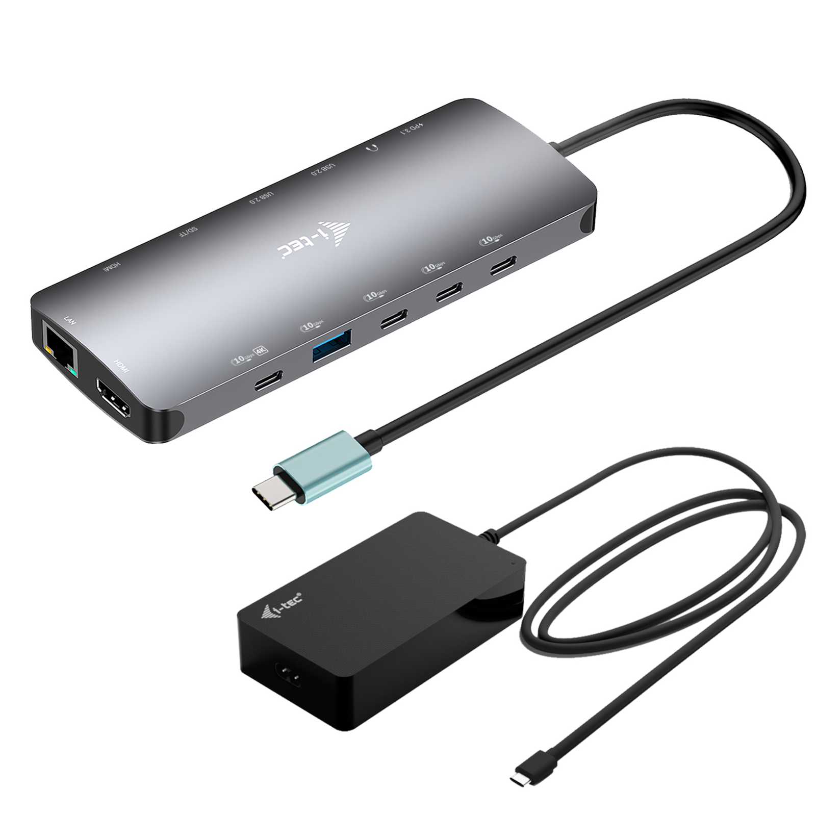 i-tec USB-C Metal Nano 3x Display Dock 2x HDMI 1x USB-C Video -PD 140W + Universal Charger