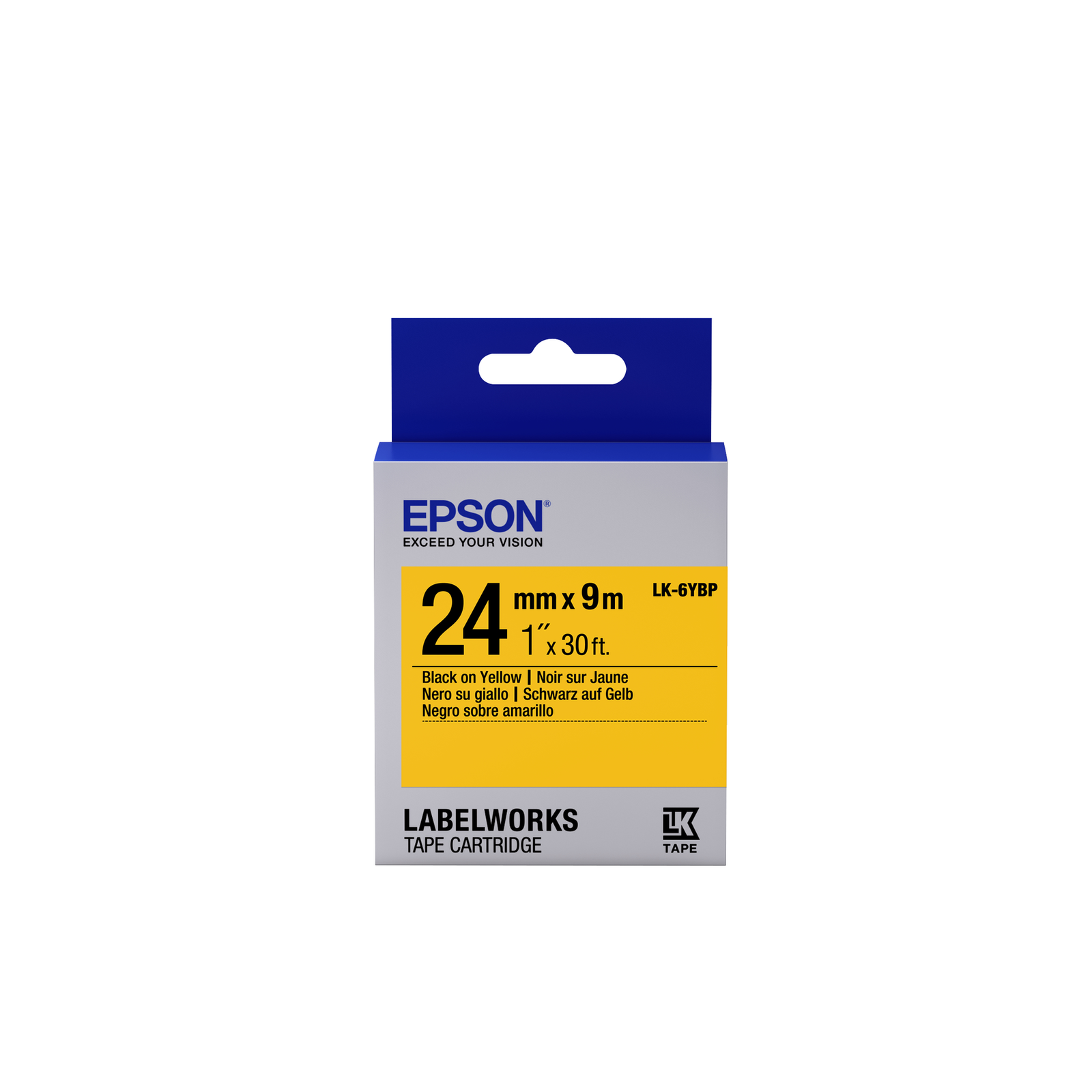 Epson LabelWorks LK-6YBP Black on Yellow Roll (2.4 Cm X 9 M)