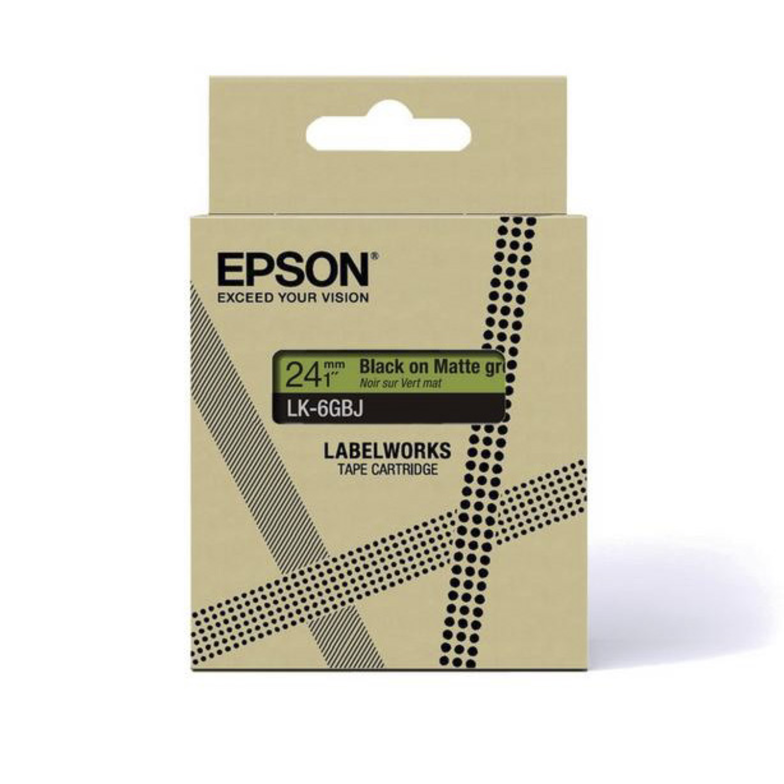 Epson LabelWorks LK-5GBJ Black on matte Green Roll (1.8 Cm X 8 M)