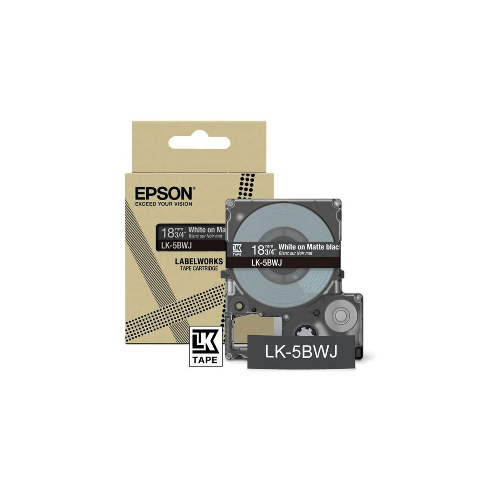 Epson LabelWorks LK-5LBJ Black on matte Blue Roll (1.8 Cm X 8 M)