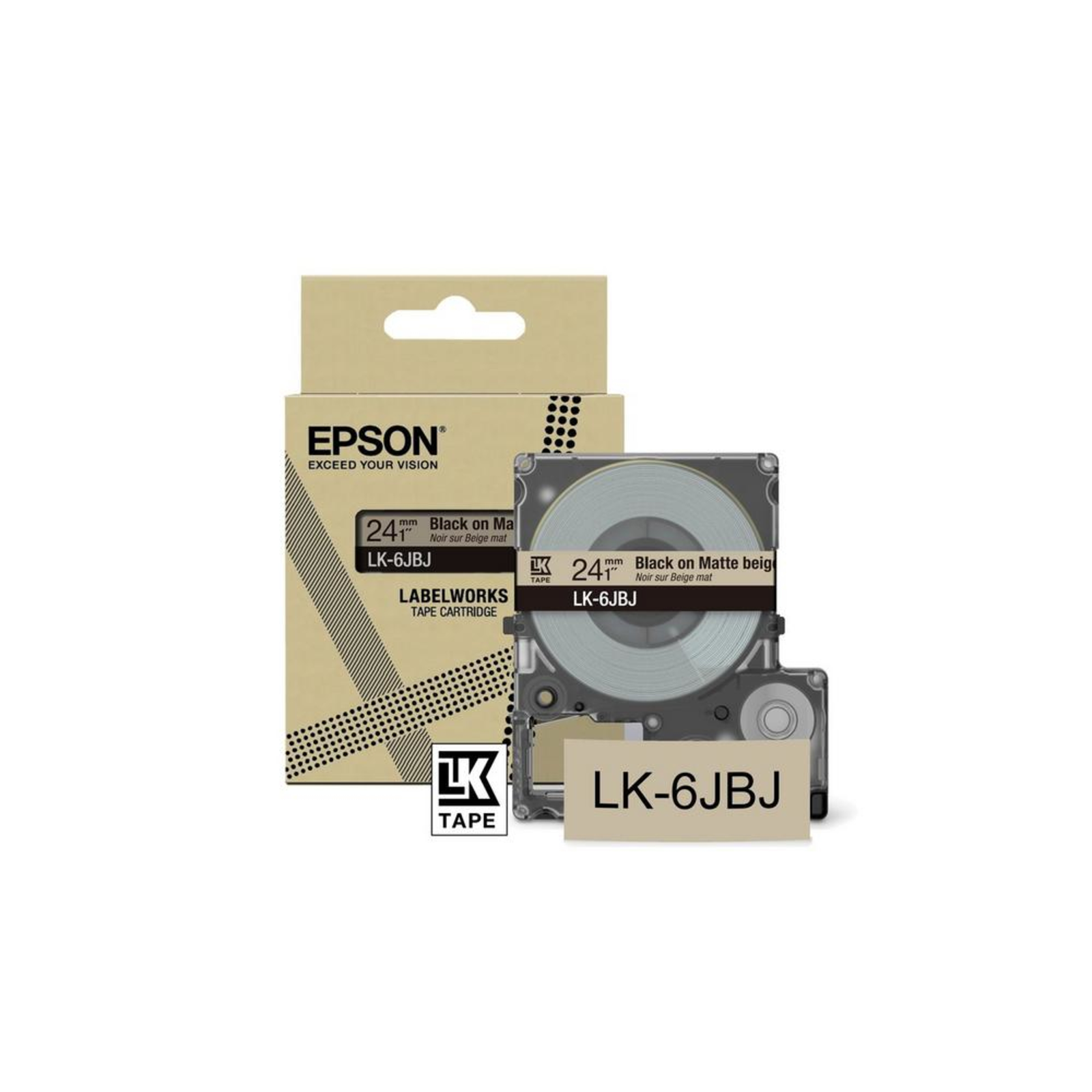 Epson LabelWorks LK-6JBJ Black on matte beige Roll (2.4 Cm)