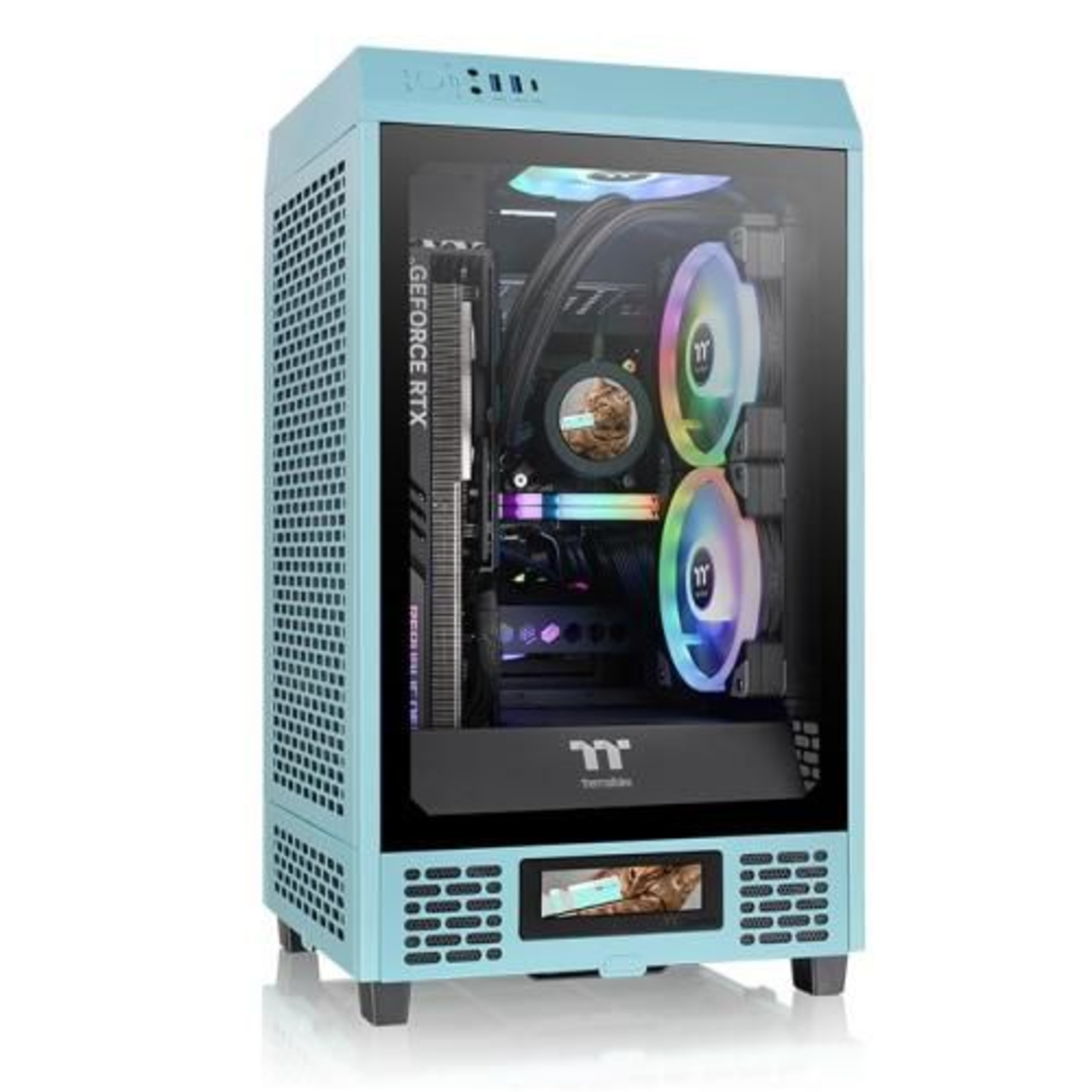 Thermaltake The Tower 200 Turquoise Tempered Glass