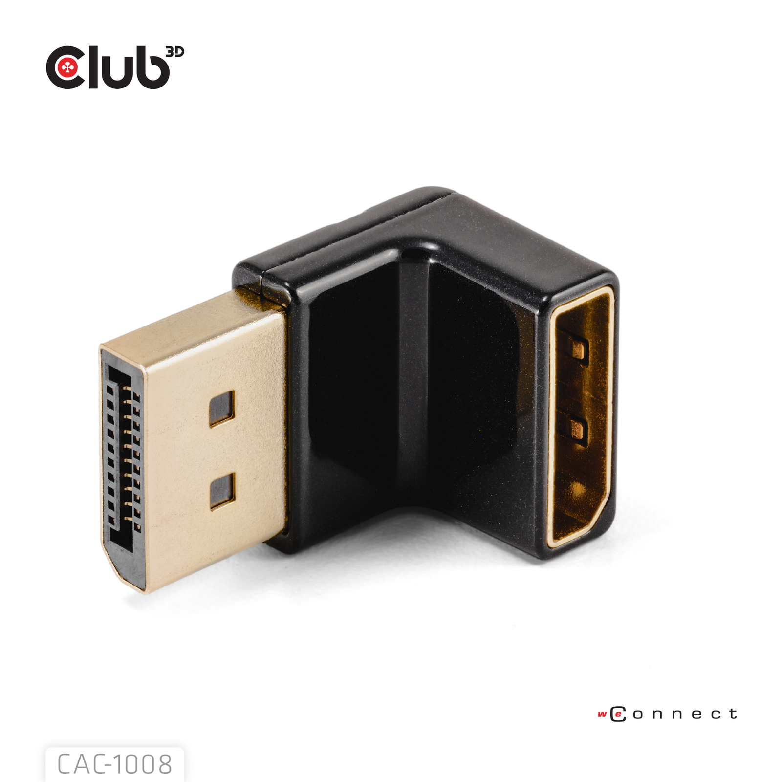 Club 3D DISPLAYPORT MALE to DISPLAYPORT 1.4 FEMALE 90 DEGREE ANGLED ADAPTER 4K120HZ M/F Adapter