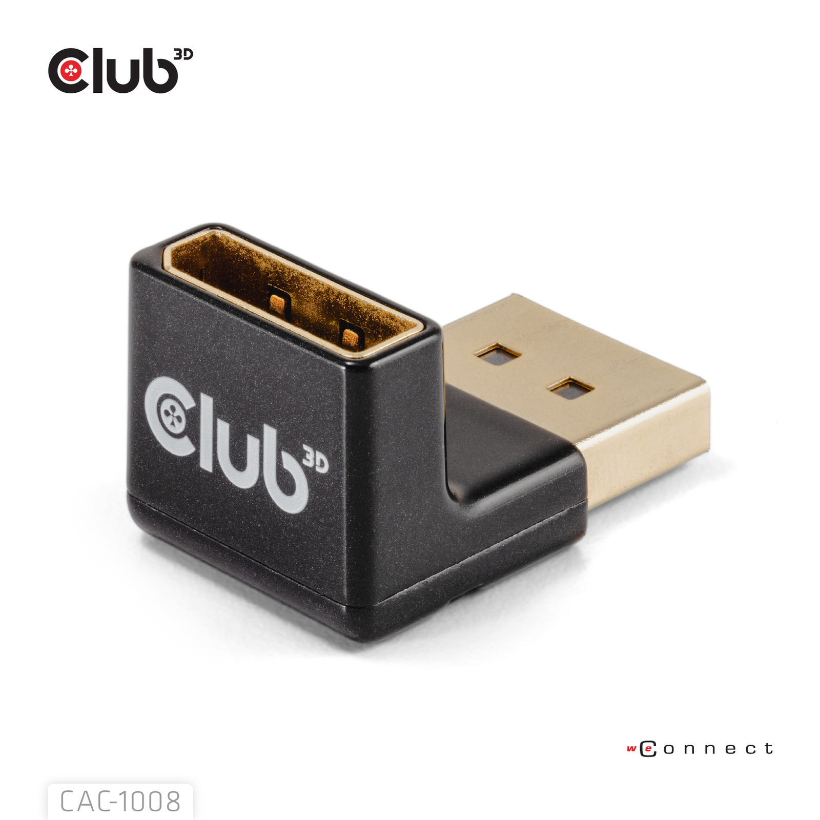 Club 3D DISPLAYPORT MALE to DISPLAYPORT 1.4 FEMALE 90 DEGREE ANGLED ADAPTER 4K120HZ M/F Adapter