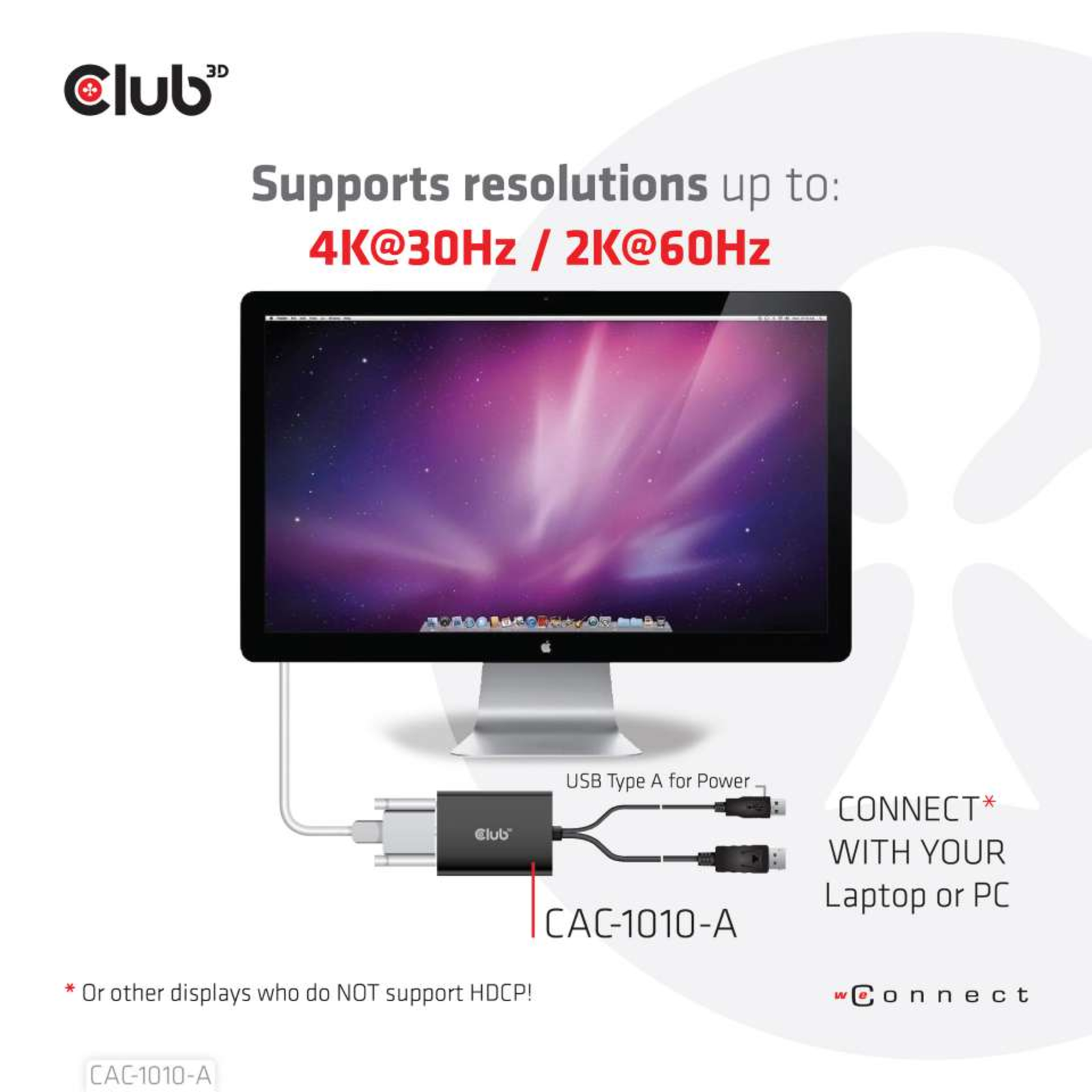 Club 3D DisplayPort DVI Adapter 60cm