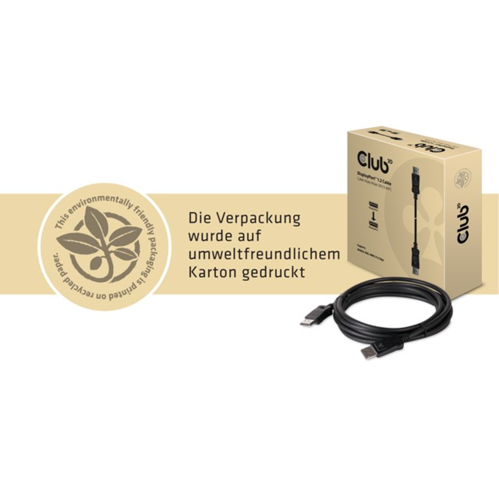 Club 3D Display Port 1.2 4K Cable 3 Meter