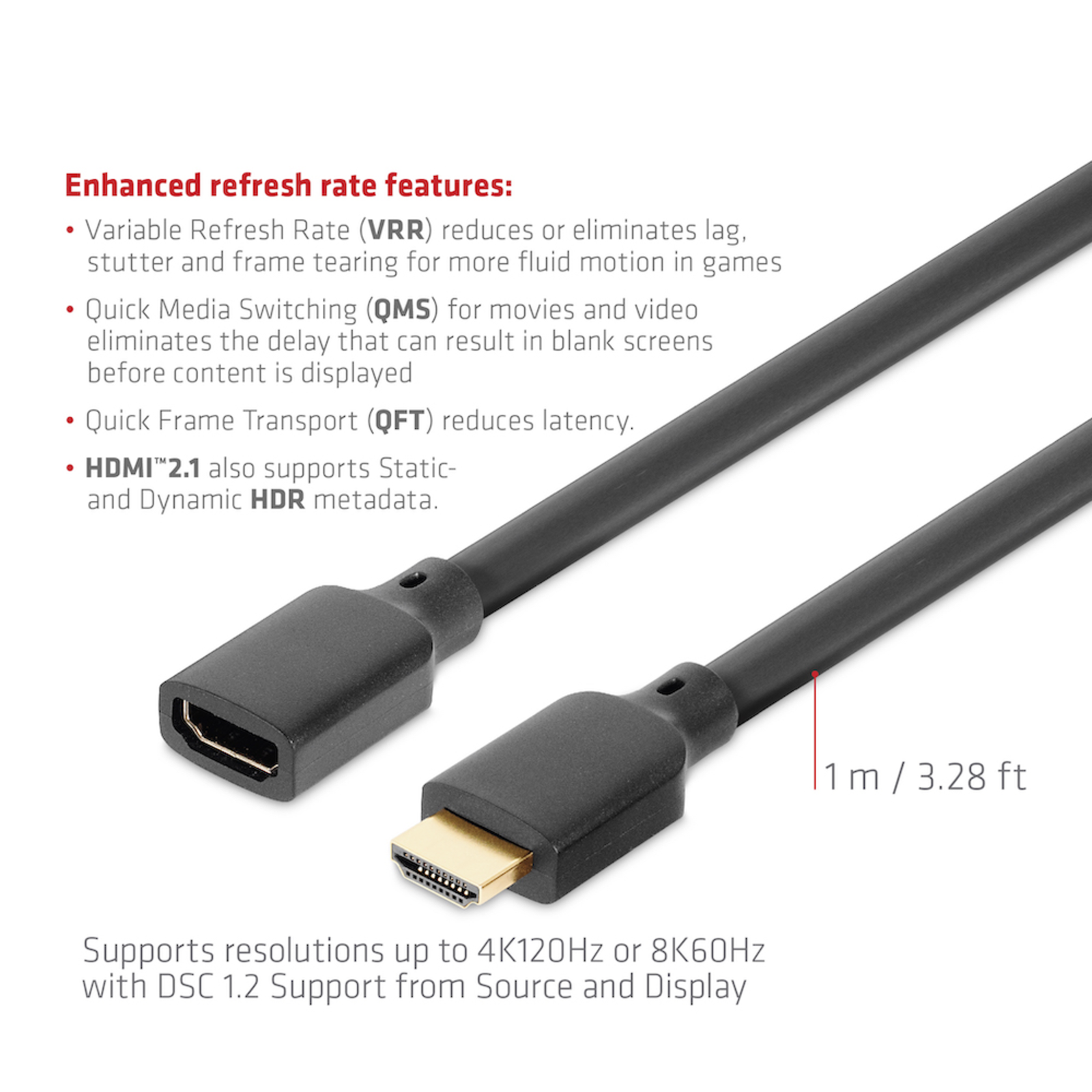 Club 3D HDMI Male to HDMI Female 1 M