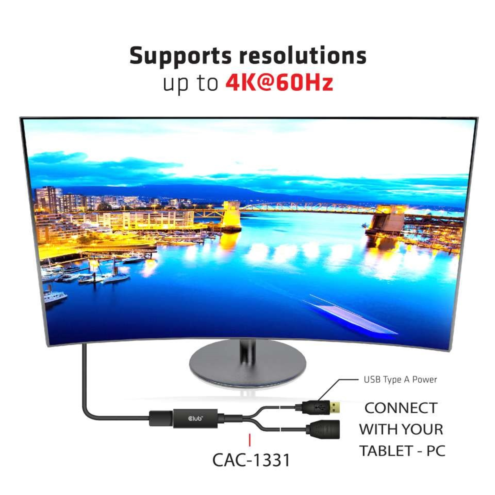 Club 3D Videoadapter Display Port HDMI 25cm