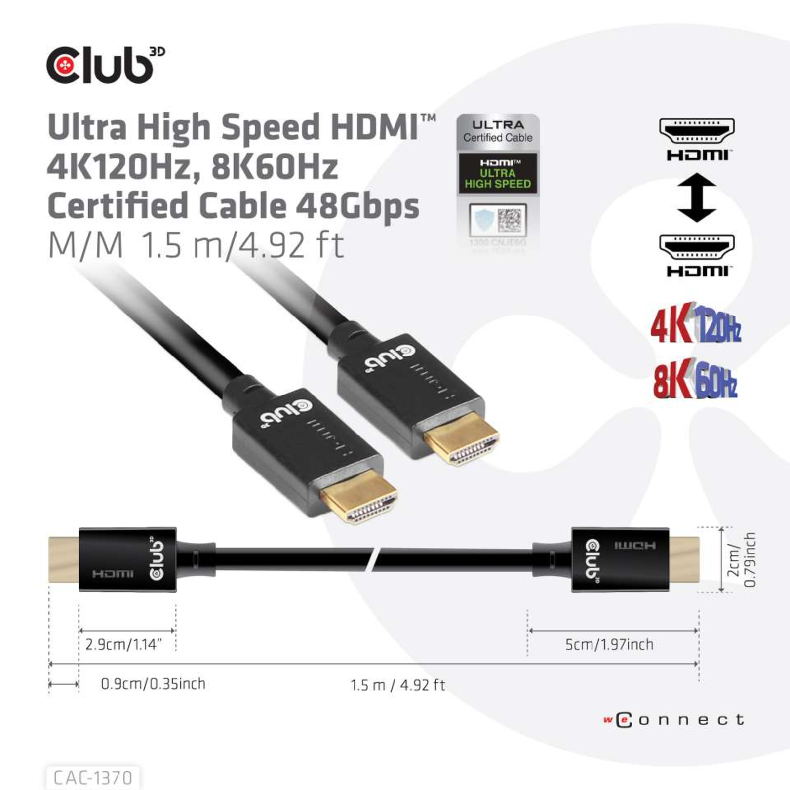 Club 3D HDMI Male to HDMI Male 1.5 M