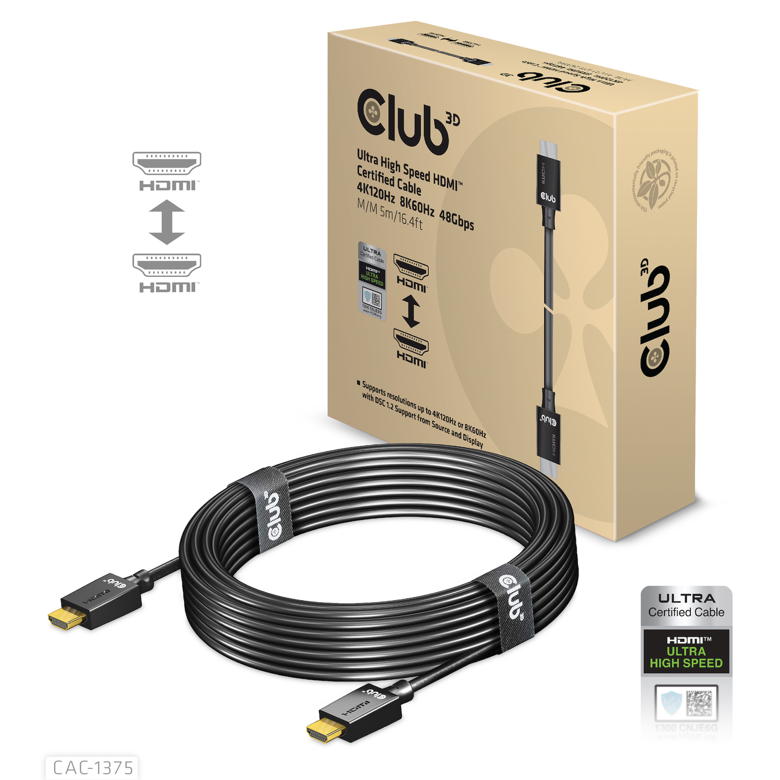 Club 3D HDMI Male to HDMI Male 5 M Black