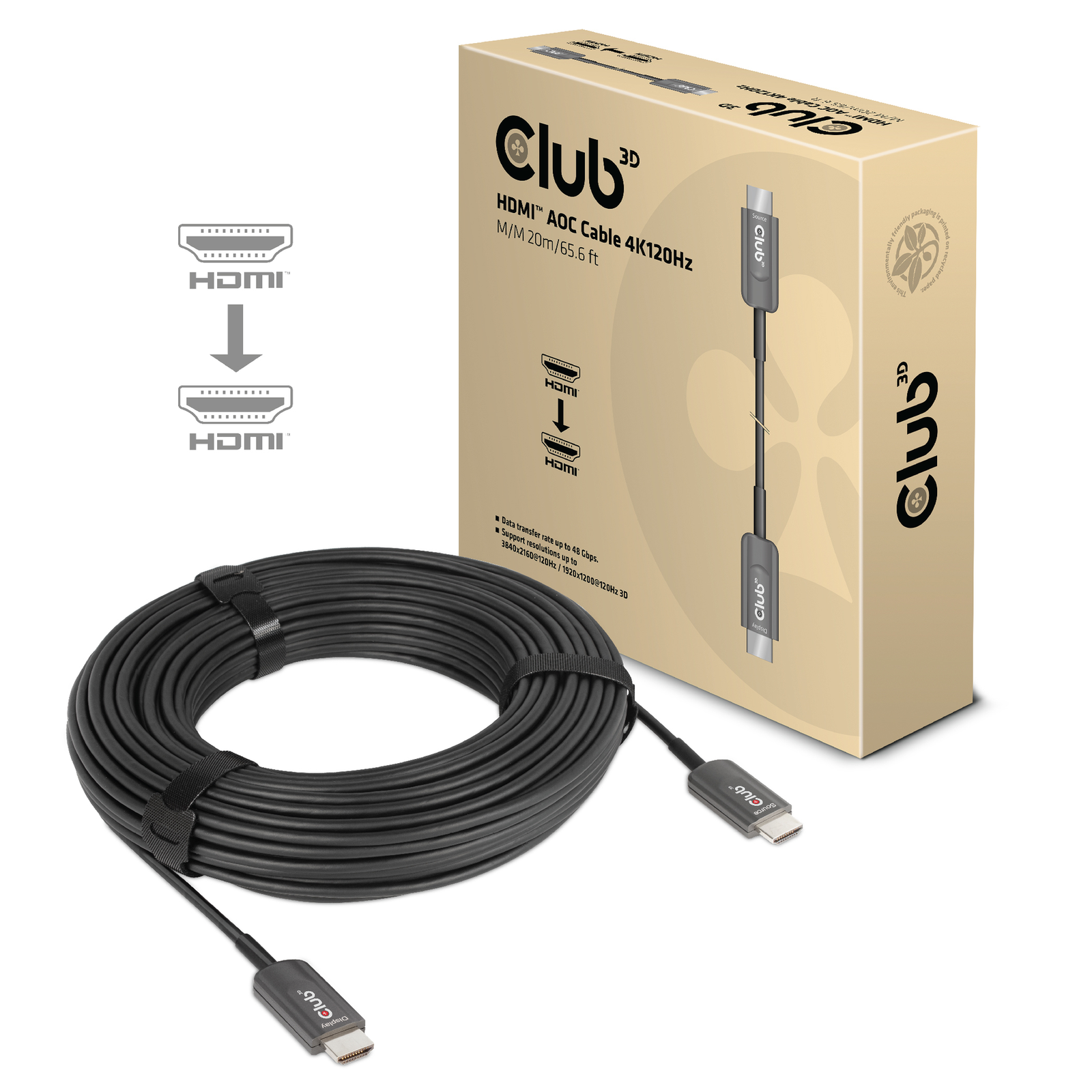 Club 3D HDMI-cable A A 2.1 Active Opt. 8K60Hz UHD 20 Metres