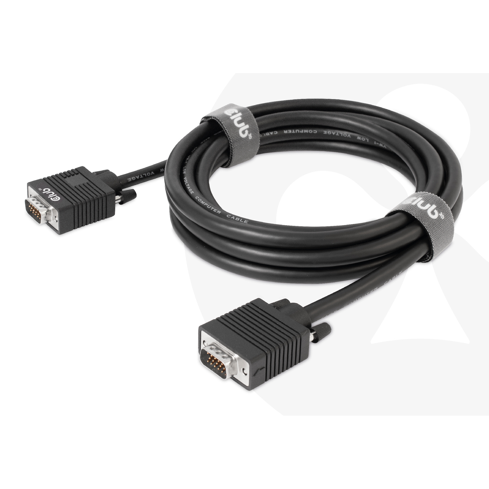club3D VGA Connection Cable 15-pin Plug 3.00 M Black Screwable gold-plated