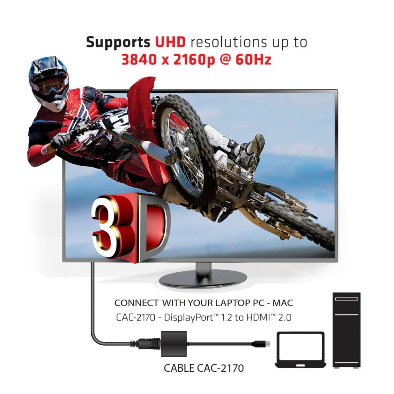 Club 3D Mini Display Port to HDMI 2.0 3D 4K60H