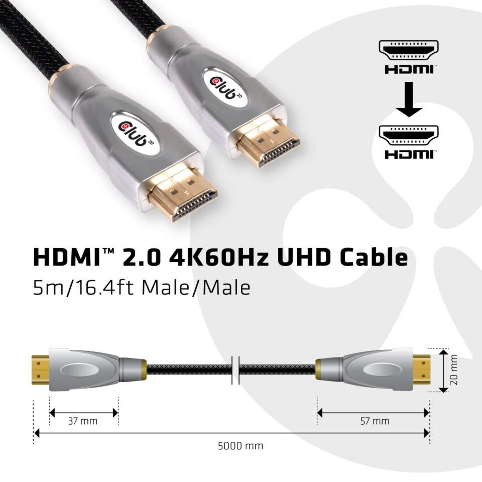 Club 3D HDMI 2.0 High Speed 4K60Hz UHD 5m