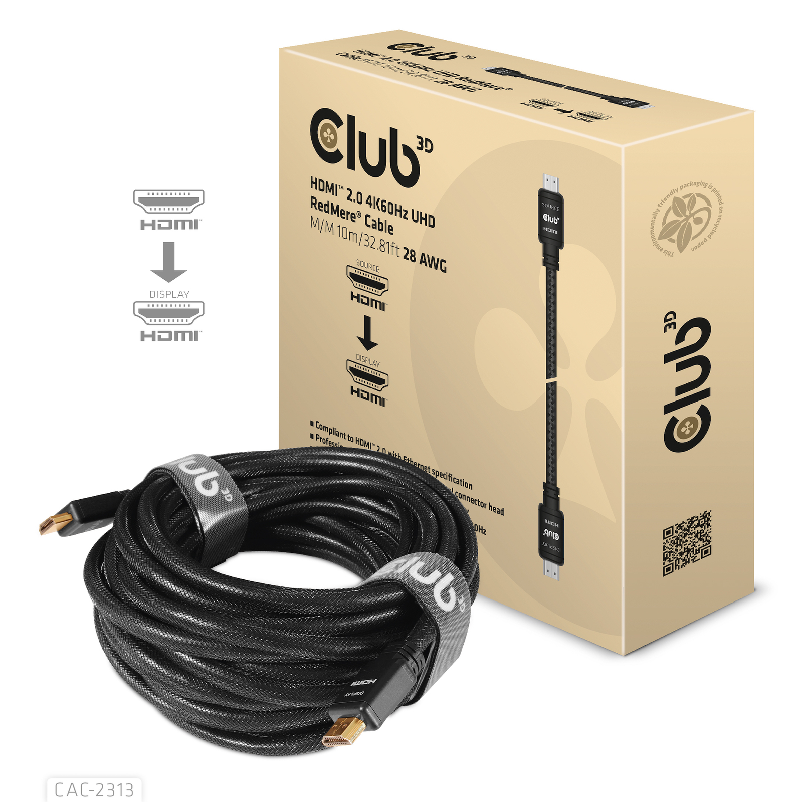 Club 3D HDMI 2.0 RedMere 4K60Hz UHD 10m