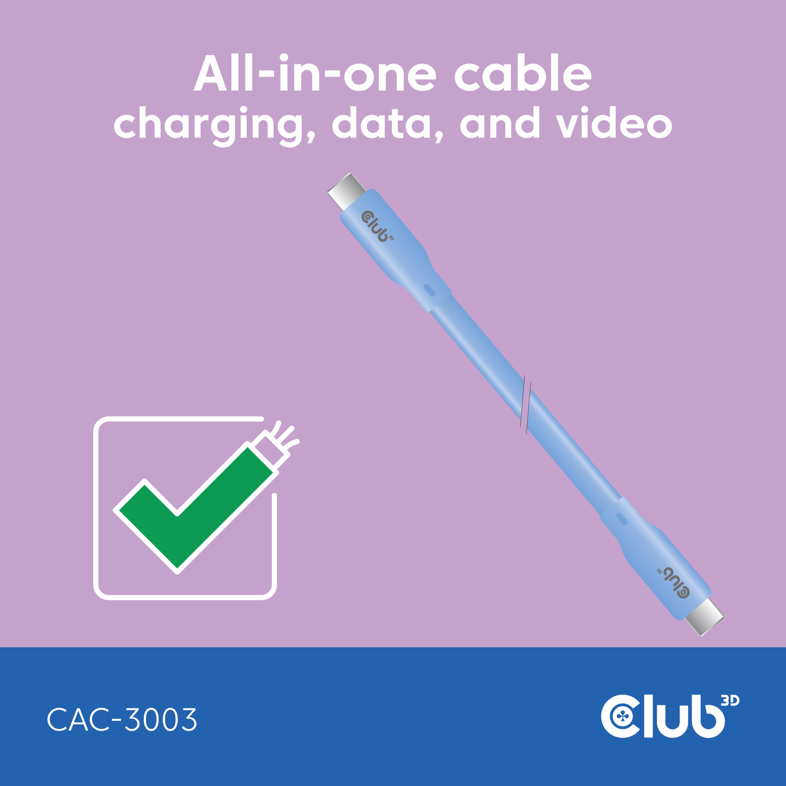 Club 3D Cable USB 3.1 C (male) C (male) 2.0m Club3D Lifestyle Blue