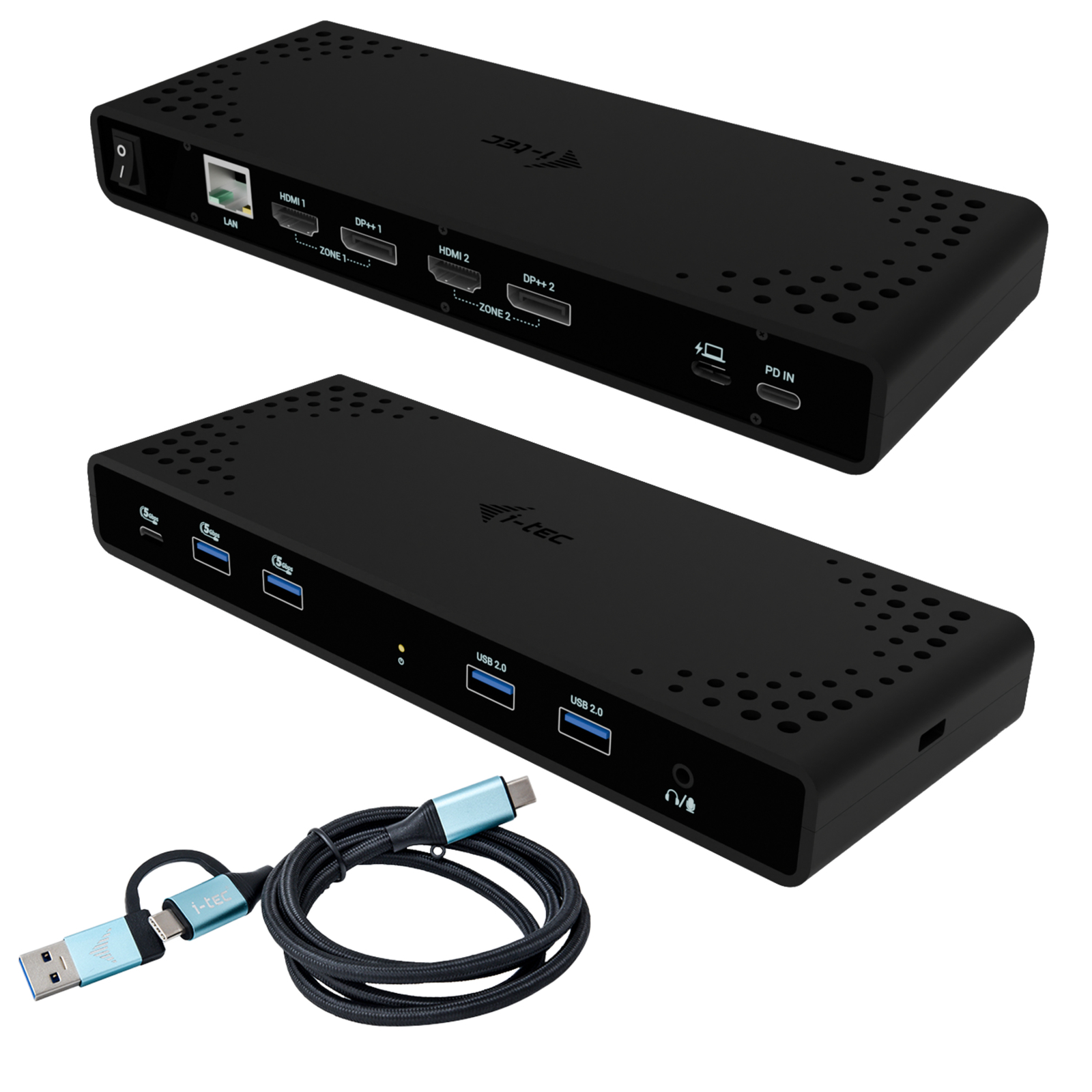 i-tec Universal Dual 4K Display Docking Station 2xDP 2xHDMI LAN Audio Power Delivery 85W