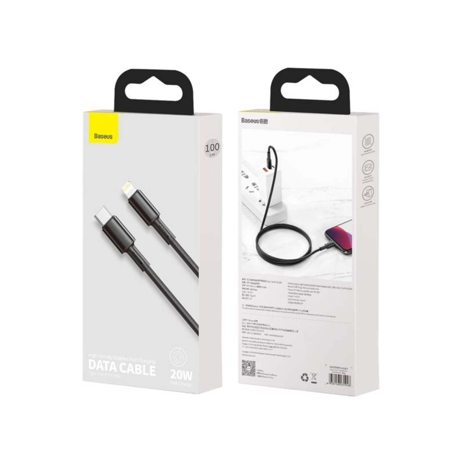 Baseus Braided USB Type-C to Lightning Apple 20W 1m Cable Black