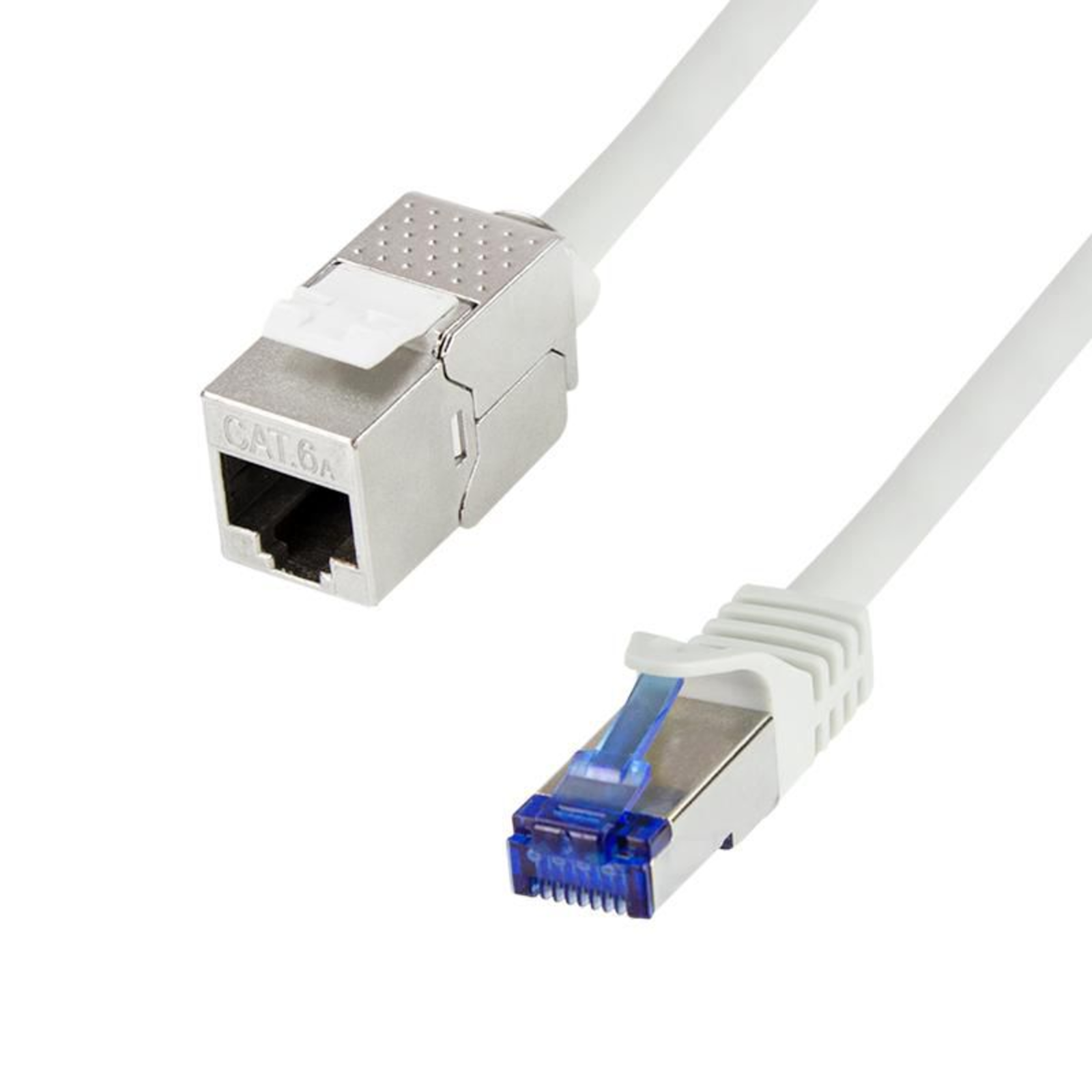 LogiLink Consolidation Point Patch Cable Cat.6A 10 M SFTP Light Gray RAL7035 Connection RJ45 Plug