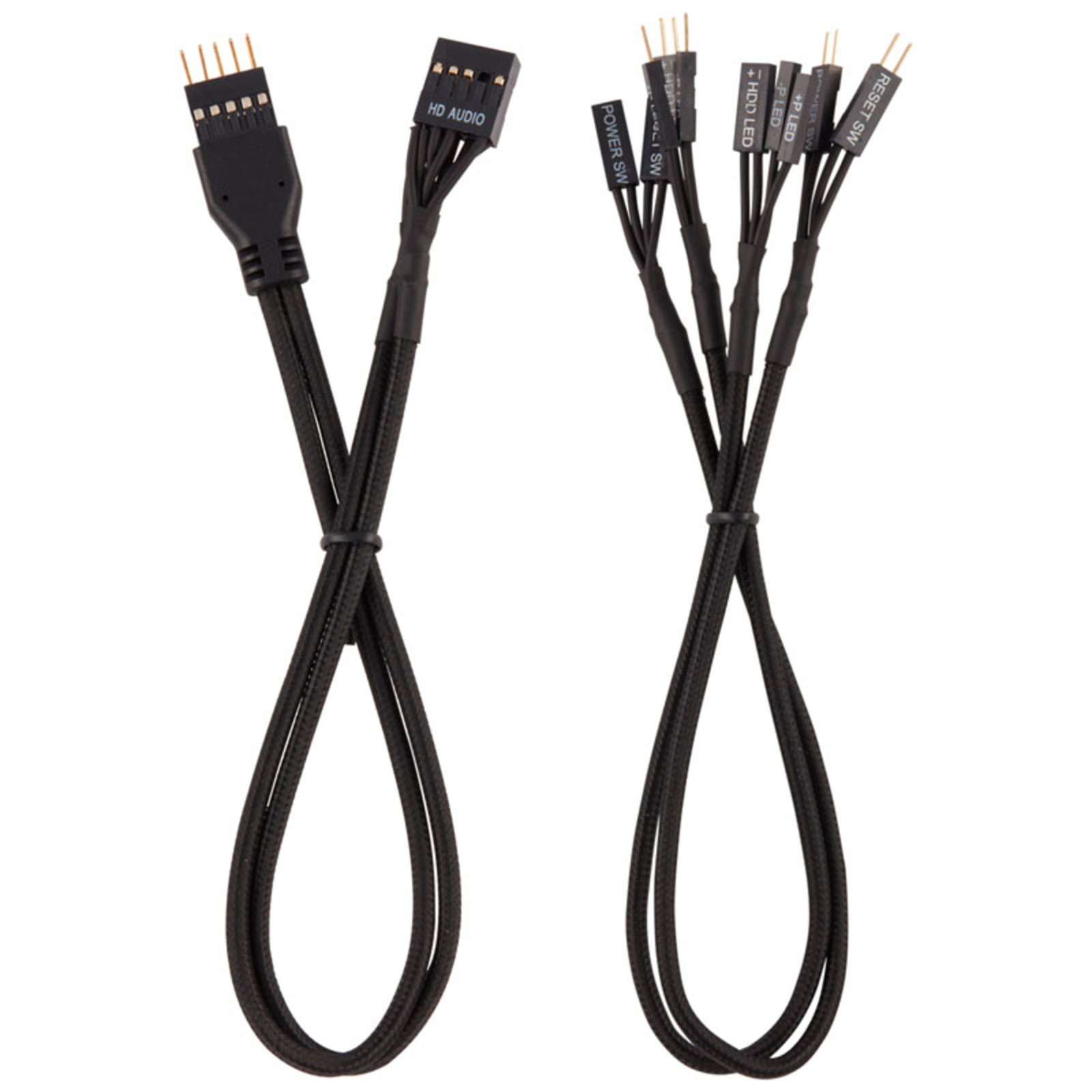 Corsair Premium Sleeved Front Panel Cable Extension Kit Black